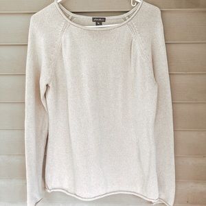 Eddie Bauer M Medium Cream Tan Cotton Sweater